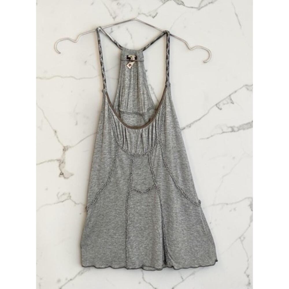 Burning Torch Grey Vtg Abstract Tank Top, Size P/XS